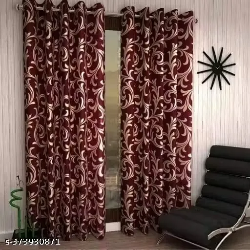 Designer Door Window Printed Digital Curtains 2 pc set